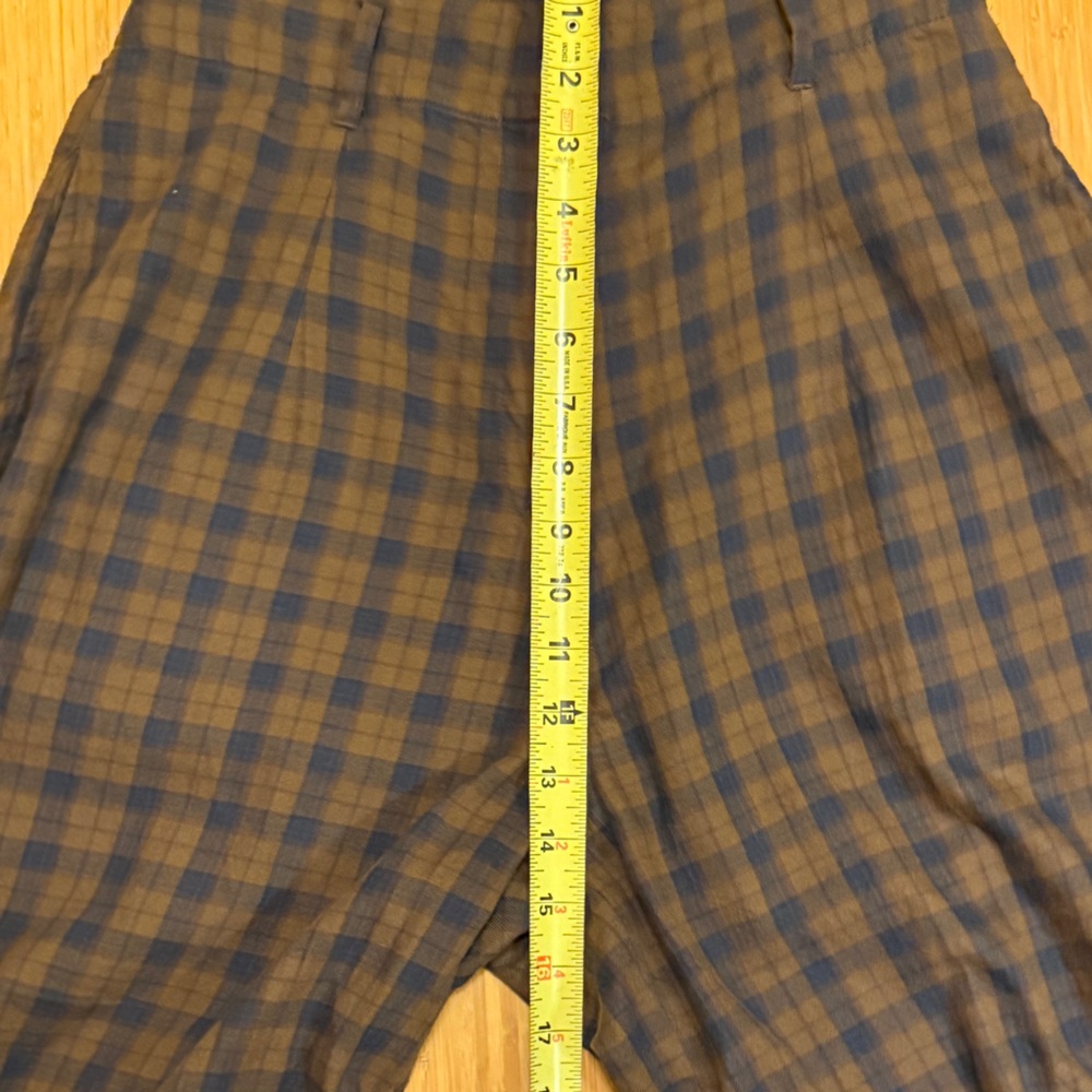 ASOS Women’s  Plaid Pants - Brown/ Blue Checkered Barrel Flannel - Picture 9 of 11